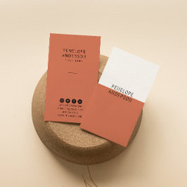 Terracotta Burnt Sinaasappel Minimalistisch Modern Visitekaartje