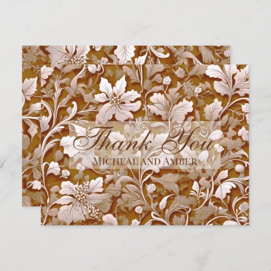 Terracotta Burnt Sinaasappel Modern botanisch Boho Bedankkaart (Voorkant / Achterkant)