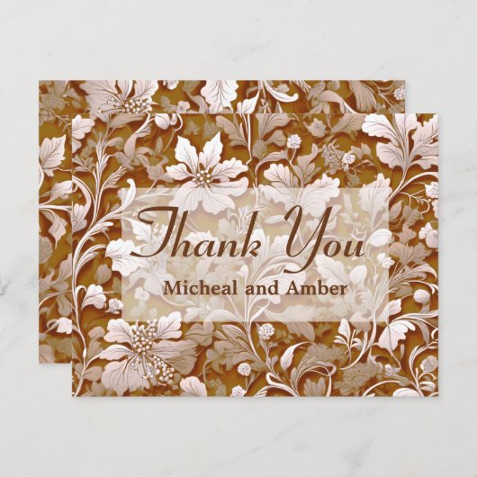 Terracotta Burnt Sinaasappel Modern botanisch Boho Bedankkaart (Voorkant / Achterkant)