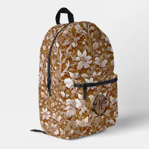 Terracotta Burnt Sinaasappel Modern botanisch Boho Bedrukte Rugzak