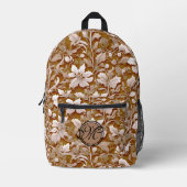 Terracotta Burnt Sinaasappel Modern botanisch Boho Bedrukte Rugzak (Voorkant)