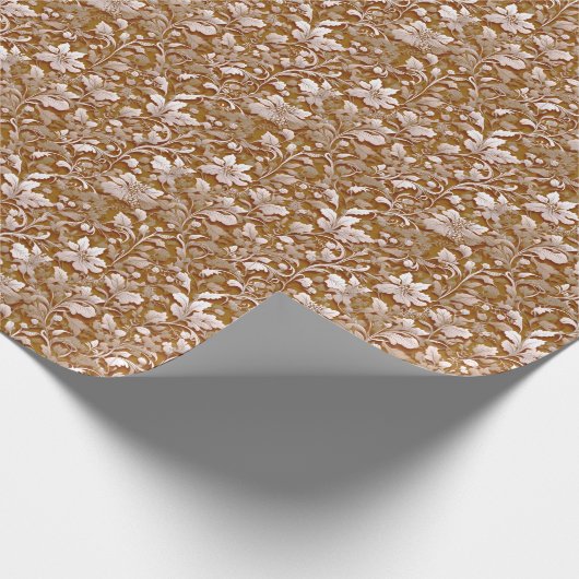 Terracotta Burnt Sinaasappel Modern botanisch Boho Cadeaupapier (Hoek)