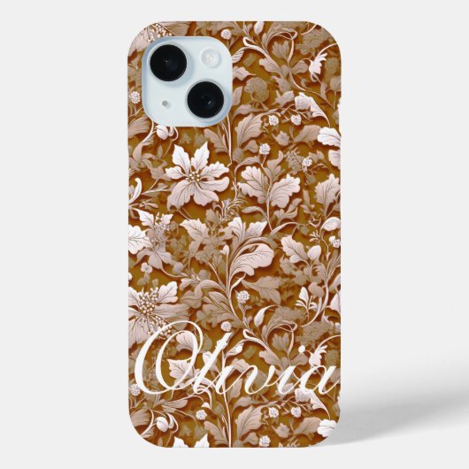 Terracotta Burnt Sinaasappel Modern botanisch Boho Case-Mate iPhone Case (Achterkant)