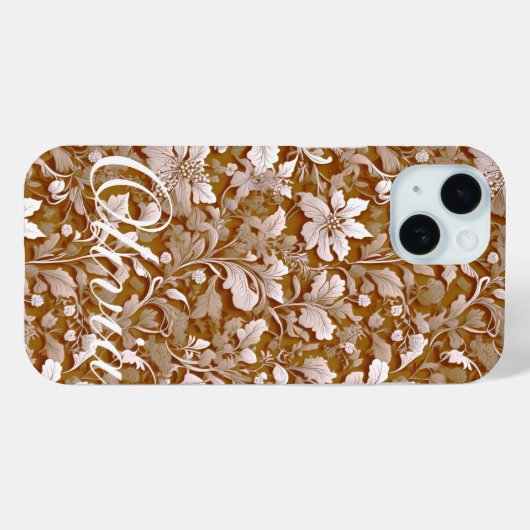 Terracotta Burnt Sinaasappel Modern botanisch Boho Case-Mate iPhone Case (Achterkant (horizontaal))
