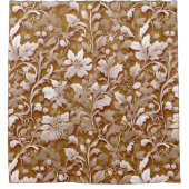 Terracotta Burnt Sinaasappel Modern botanisch Boho Douchegordijn (Voorkant)
