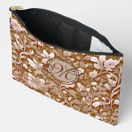 Terracotta Burnt Sinaasappel Modern botanisch Boho Etui (Open)