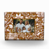 Terracotta Burnt Sinaasappel Modern botanisch Boho Fotoblokken (Voorkant)