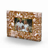 Terracotta Burnt Sinaasappel Modern botanisch Boho Fotoblokken (Rechts)