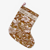 Terracotta Burnt Sinaasappel Modern botanisch Boho Grote Kerstsok (Voorkant (Hangend))