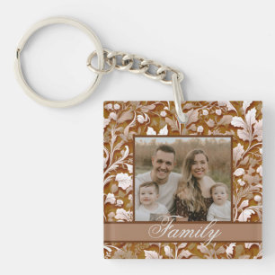 Terracotta Burnt Sinaasappel Modern botanisch Boho Sleutelhanger