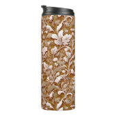 Terracotta Burnt Sinaasappel Modern botanisch Boho Thermosbeker (Geroteerd rechts)