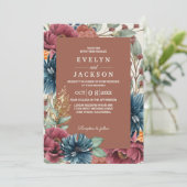 Terracotta Burnt Sinaasappel Modern Rustiek Bruilo Kaart (Staand voorkant)