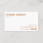 Terracotta Burnt Sinaasappel Neutral Modern Boho Visitekaartje (Achterkant)