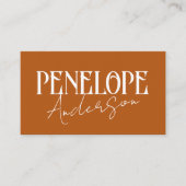 Terracotta Burnt Sinaasappel Neutral Modern Boho Visitekaartje (Voorkant)