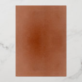 Terracotta Burnt Sinaasappel & White Floral Weddin Folie Uitnodiging (Achterkant)