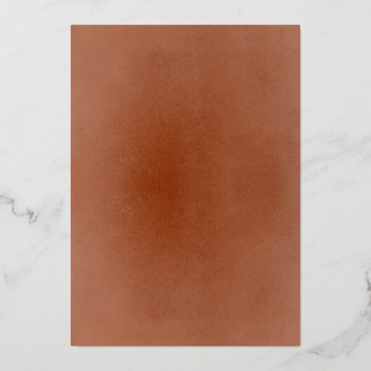 Terracotta Burnt Sinaasappel & White Floral Weddin Folie Uitnodiging (Achterkant)