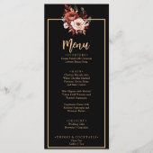 Terracotta Burnt Sinaasappel Zwart Herfst Diner Br Menu (Voorkant)