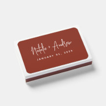 Terracotta Burnt Umber Script Calligraphy Wedding