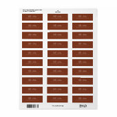 Terracotta Burnt Umber Script Wedding Return Etiket (Full Sheet)