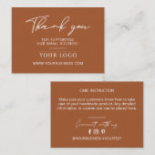 Terracotta Business Logo Hartelijk dank Product Ca Visitekaartje (Voorkant / Achterkant)