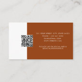 Terracotta Business Logo QR Code Loyalty Visitekaartje (Achterkant)