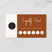 Terracotta Business Logo QR Code Loyalty Visitekaartje (Voorkant)