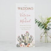 Terracotta & Cactus Bruiloft Fiesta huwelijksprogr Programmakaart (Staand voorkant)