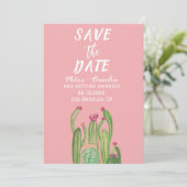 Terracotta Cactus Desert Arizona Rustic Wedding Kaart (Staand voorkant)