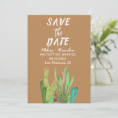 Terracotta Cactus Desert Arizona Rustic Wedding Kaart (Staand voorkant)