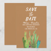 Terracotta Cactus Desert Arizona Rustic Wedding Kaart (Voorkant / Achterkant)