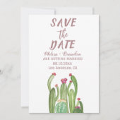 Terracotta Cactus Desert Arizona Rustic Wedding Kaart (Voorkant)