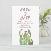 Terracotta Cactus Desert Arizona Rustic Wedding Kaart (Staand voorkant)
