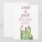 Terracotta Cactus Desert Arizona Rustic Wedding Kaart (Voorkant / Achterkant)