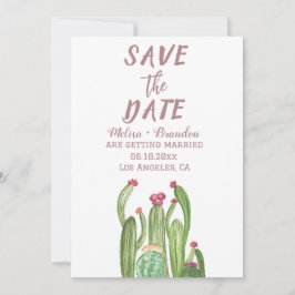 Terracotta Cactus Desert Arizona Rustic Wedding Kaart