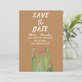 Terracotta Cactus Desert Arizona Rustic Wedding Kaart (Staand voorkant)