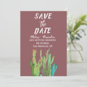 Terracotta Cactus Desert Arizona Rustic Wedding Kaart (Staand voorkant)