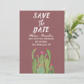 Terracotta Cactus Desert Arizona Rustic Wedding Kaart (Staand voorkant)