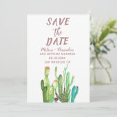 Terracotta Cactus Desert Arizona Rustic Wedding Kaart (Staand voorkant)
