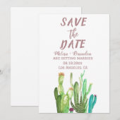 Terracotta Cactus Desert Arizona Rustic Wedding Kaart (Voorkant / Achterkant)