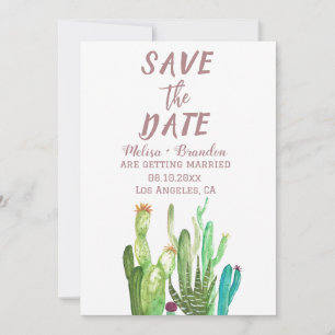 Terracotta Cactus Desert Arizona Rustic Wedding Kaart