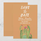 Terracotta Cactus Desert Arizona Rustic Wedding Kaart (Voorkant / Achterkant)