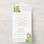 Terracotta Cactus Desert Mexico Arizona Wedding All In One Uitnodiging (Binnen)