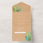 Terracotta Cactus Desert Mexico Arizona Wedding All In One Uitnodiging (Binnen)