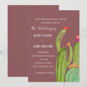 Terracotta Cactus Desert Mexico Waterverf Wedding Kaart (Voorkant / Achterkant)