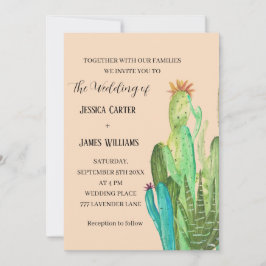 Terracotta Cactus Desert Mexico Waterverf Wedding Kaart