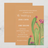 Terracotta Cactus Desert Mexico Waterverf Wedding Kaart (Voorkant / Achterkant)