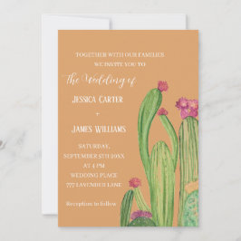 Terracotta Cactus Desert Mexico Waterverf Wedding Kaart