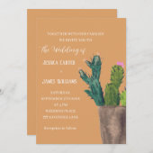 Terracotta Cactus Desert Mexico Waterverf Wedding Kaart (Voorkant / Achterkant)
