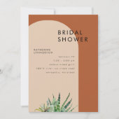 Terracotta Cactus Geometric Vrijgezellenfeest Kaart (Voorkant)