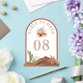 Terracotta Cactus Wedding Acrylic Table Number Acryl Uitnodigingen (Insitu (Huwelijk))